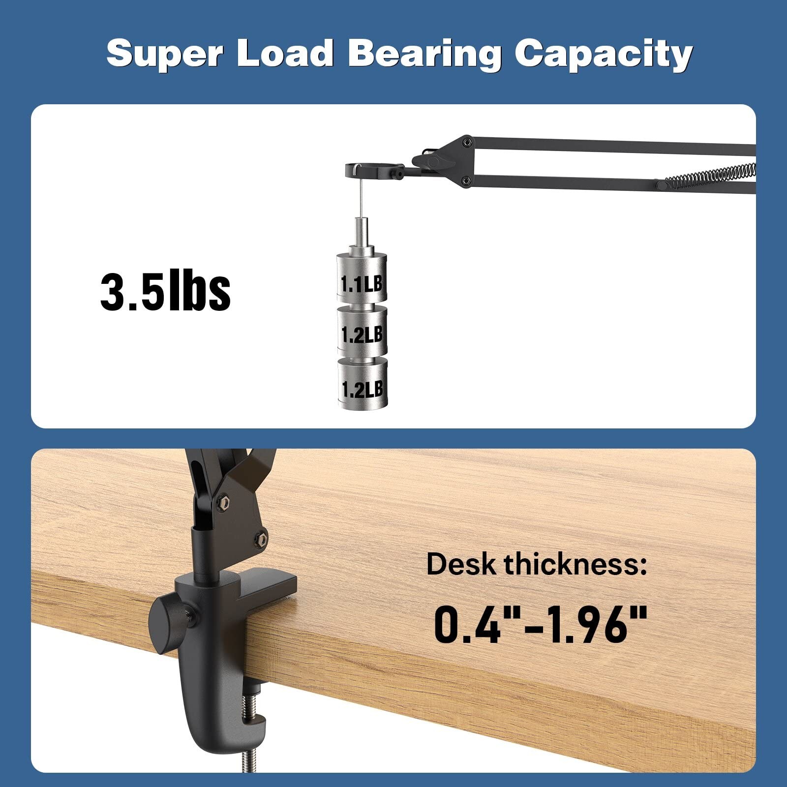Microscope Arm Stand，Adjustable Metal Bracket with Clamp and Grommet Base，Coi...