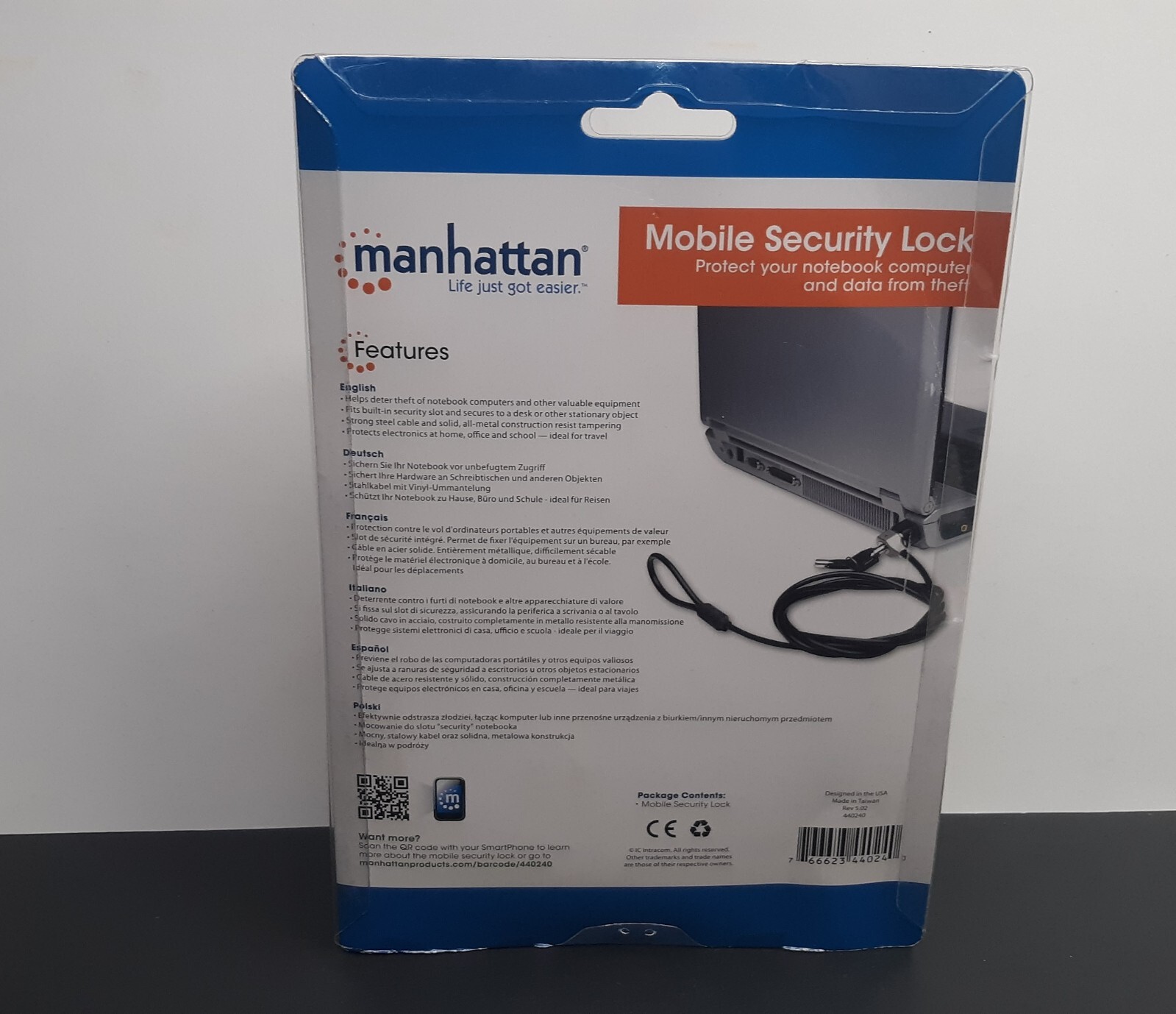 New Manhattan Mobile Security Lock 440240 for Laptops