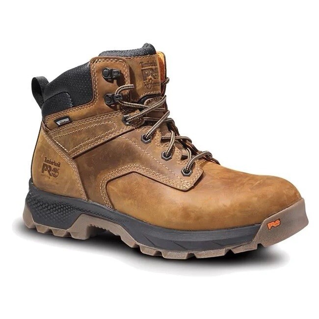 Men's Timberland PRO 6" TiTAN EV Waterproof Boots MODERN BROWN SOFT TOE NEW WORK