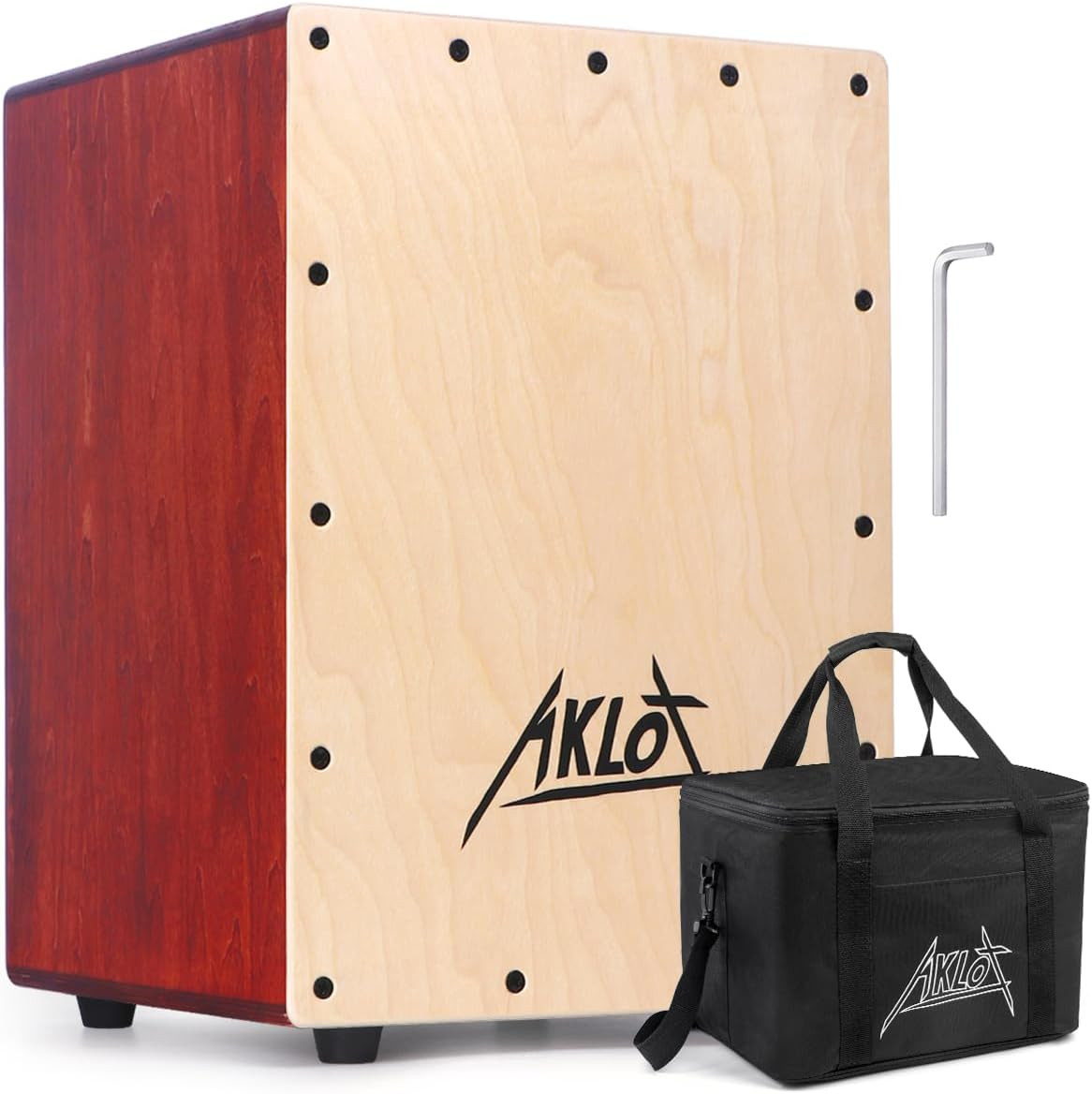 12" Cajon Box Drum Wooden Percussion Box with Internal Adjustable Snares Betula