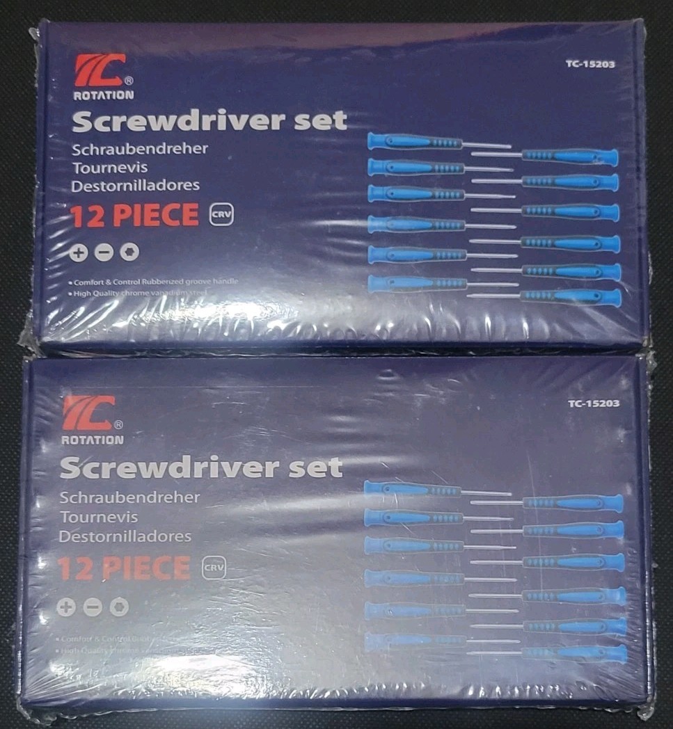 Lot Of 2 Screw Driver Set 12 Pieces Per Pack TC-15203