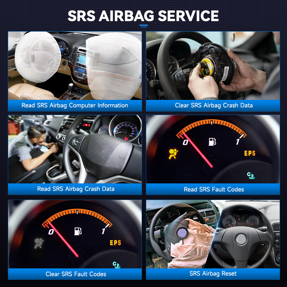 AR500 Airbag Module Repair Tool Car OBD2 Diagnostic Scanner SRS Crash Code Clear