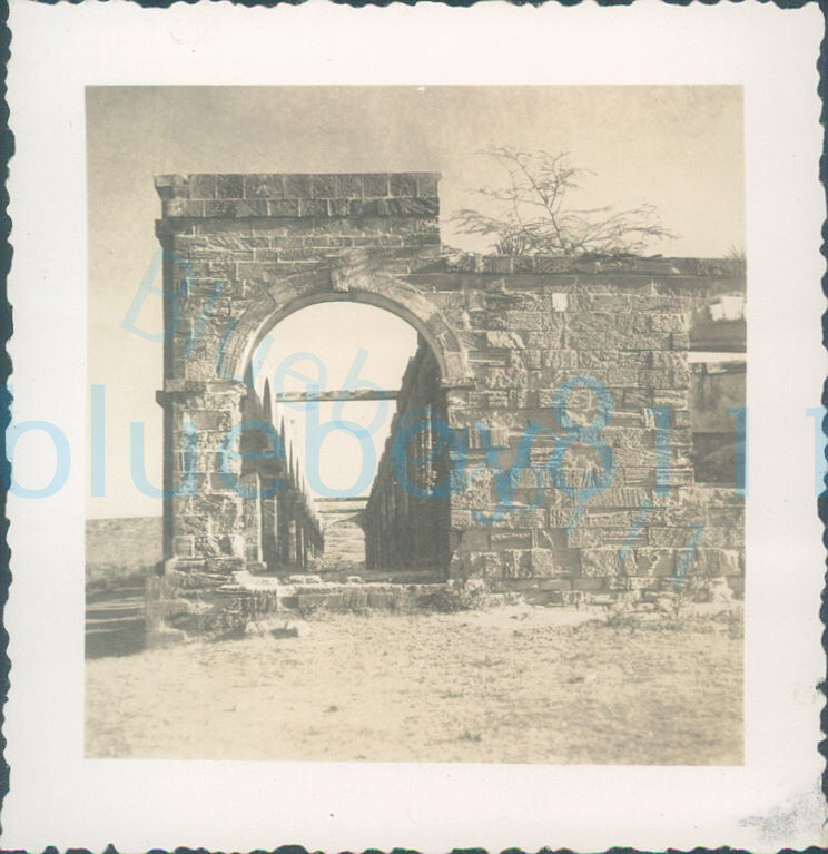 1940s St Johns charity worker photo, Antigua Ruined Church? 2.5"