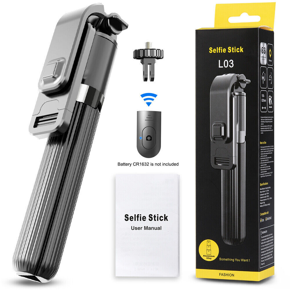 Extendable Wired Remote Self-Pole Handheld Selfie Stick For iPhone Samsung Gold
