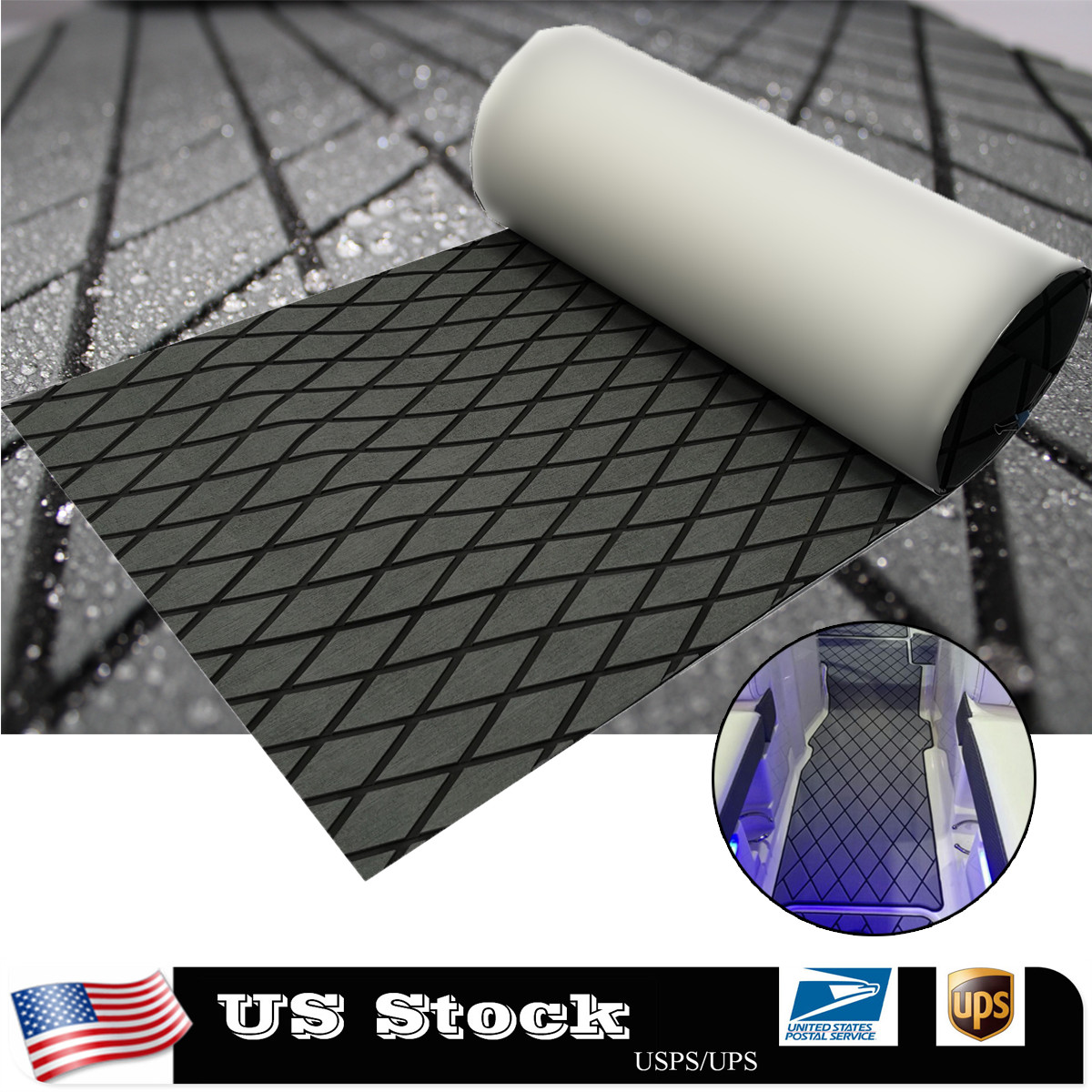 Boat Flooring Foam Sheet Marine Teak Decking Back Adhesive Kayak Pad 23x94inch