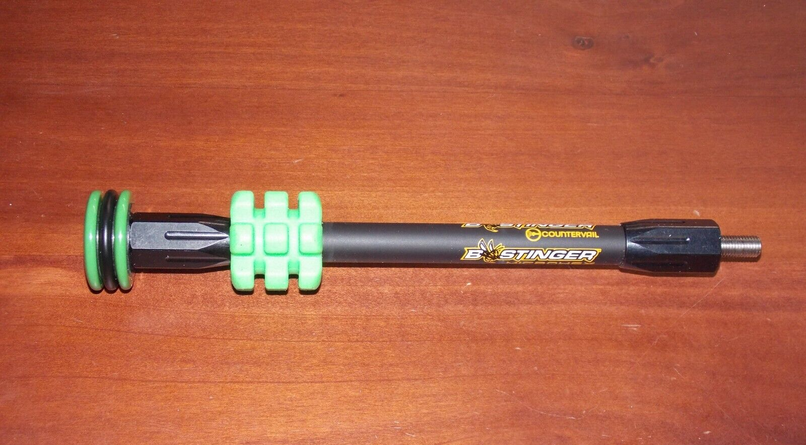 Bee Stinger MicroHex 8" Stabilizer in Matte Black w/Green - B Stinger