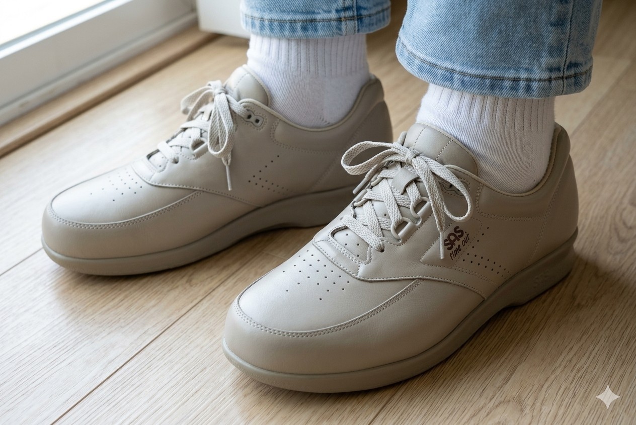 SAS Time Out Bone 12.5 Wide Men's Comfort Shoes Extra Laces