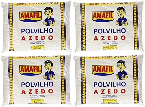 Amafil Sour Manioc Starch 35.2 Oz | Polvilho Azedo 1kg (Pack of 04)