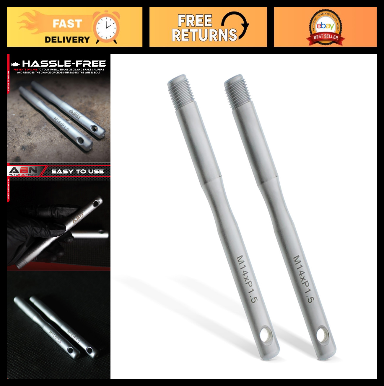 2 Pack Wheel Stud Alignment Guide Tool - M14 x P1.5 Wheel Hanger Pin Set