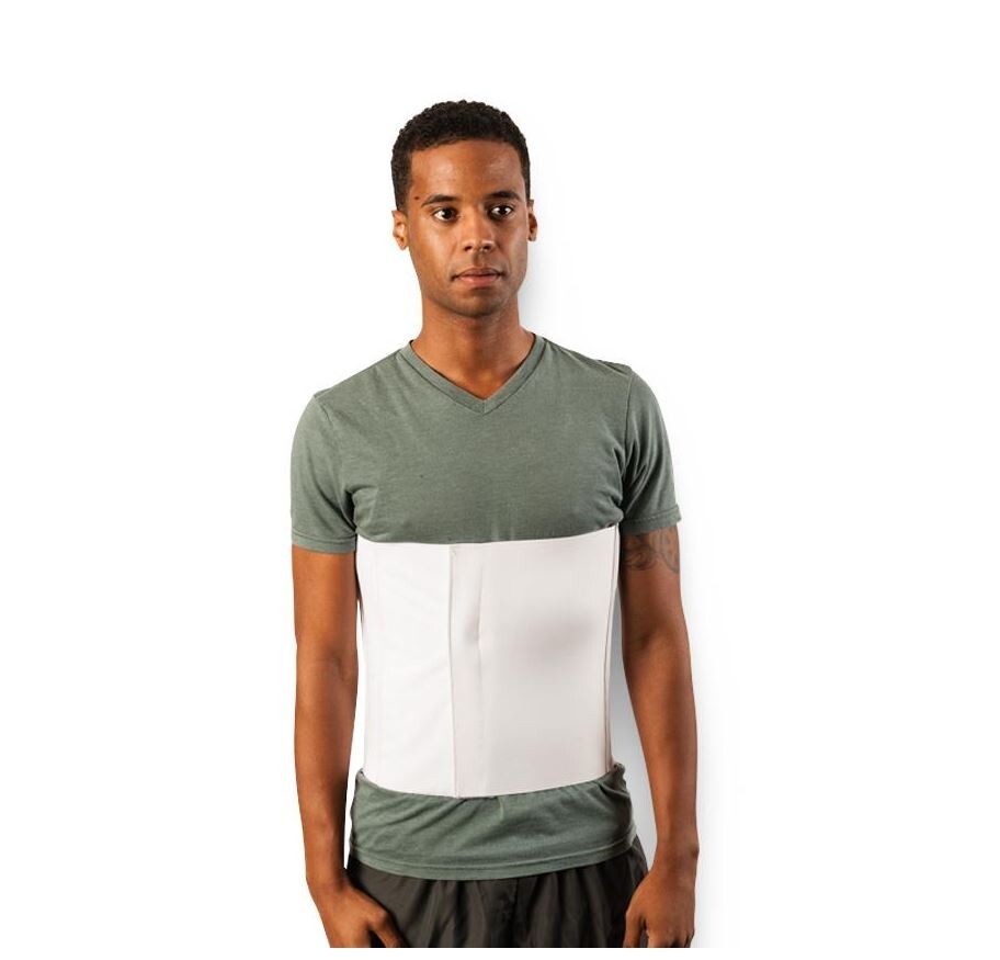BREG Abdominal Surgery Binder Ribs Belt 9″ SIZE Med/Large Hernia Support White