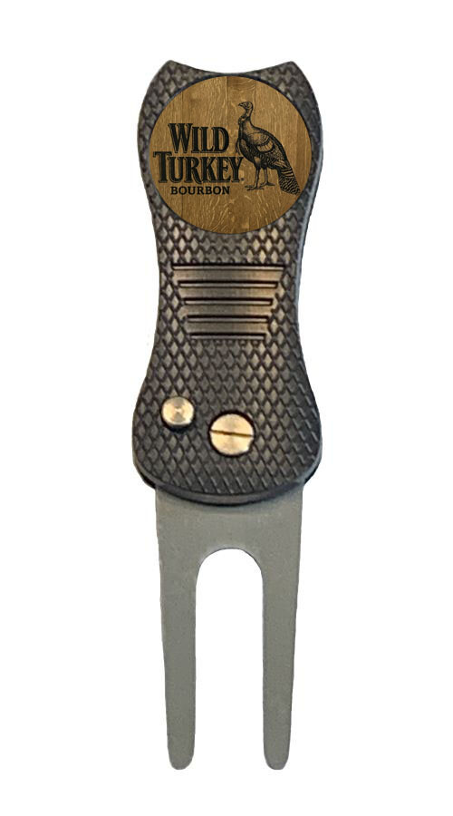 Wild Turkey Bourbon Whiskey Golf Ball Marker w/ Switchblade Divot Tool
