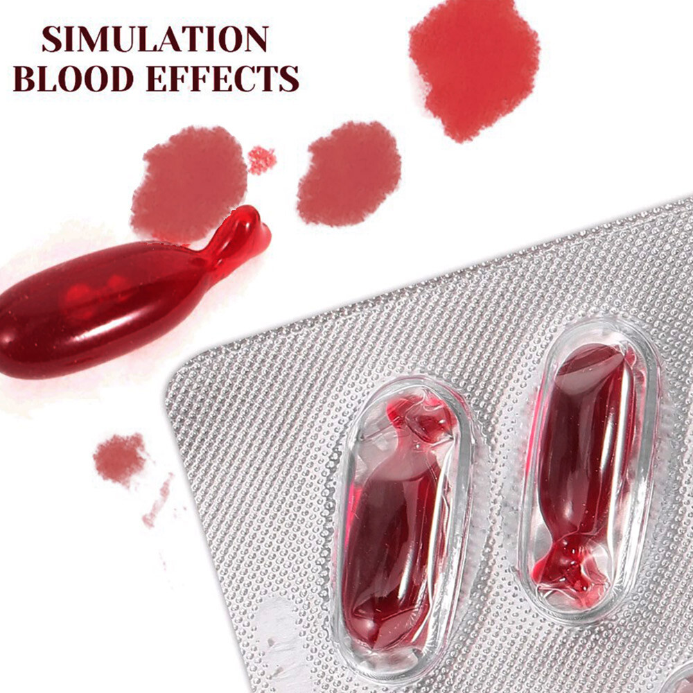 10Pcs Fake Blood Pill Vampire Toys Capsules Horror Toy Halloween Funny Prank Toy