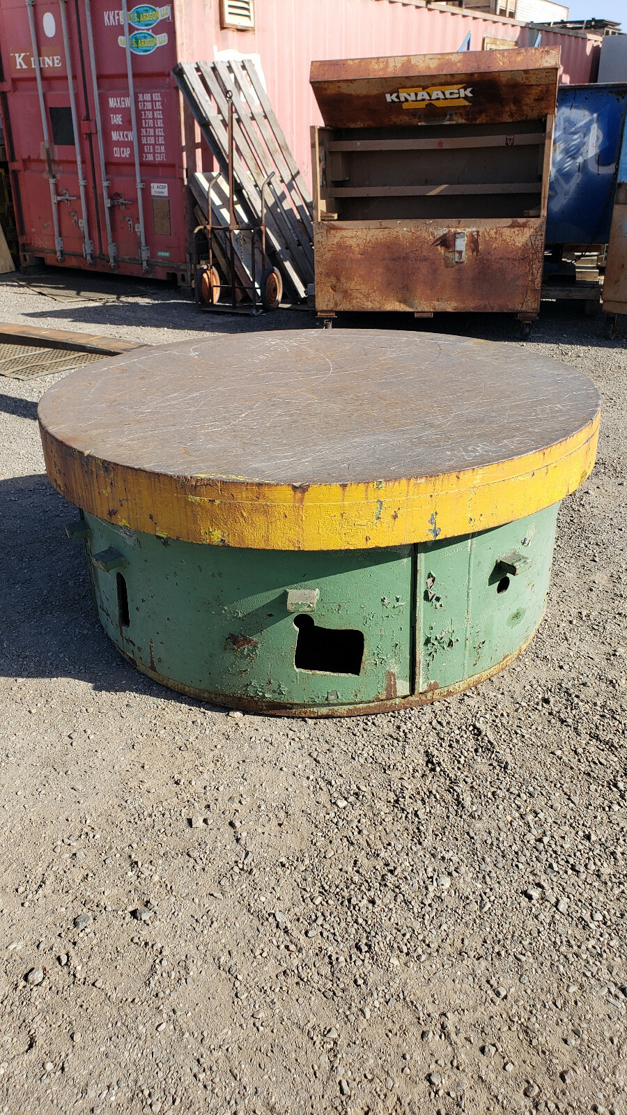 Steel Welding Table – 5’-1/2” Dia. x 6” Thick x 26” Tall – 7,000 Lbs