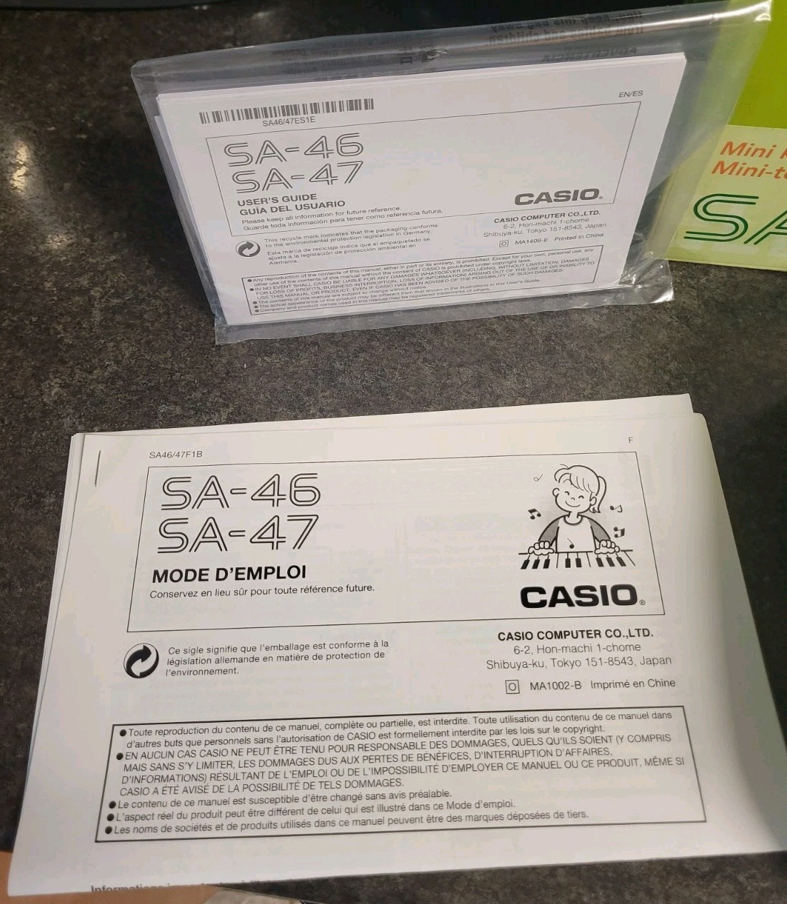 Casio Mini Electronic Keyboard SA-46 32 Keys In Box With Instructions WORKS