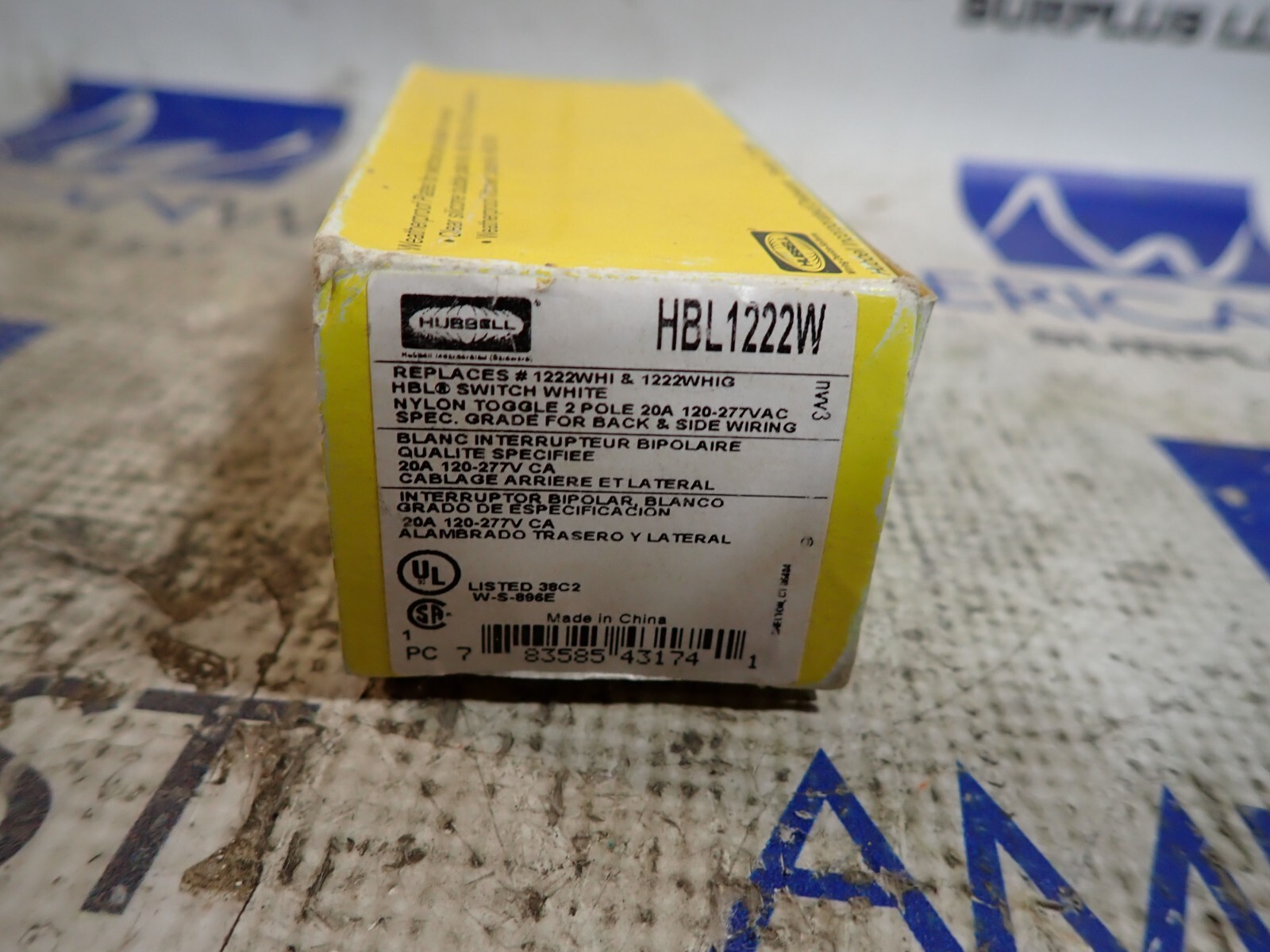 1 New Hubbell HBL1222W White Switch 20 amp Toggle 120-277VAC
