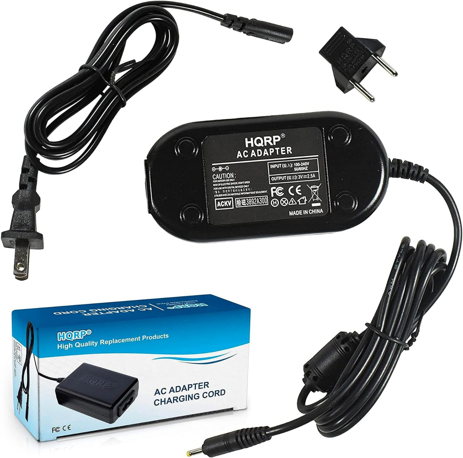 HQRP AC Adapter for Kodak EasyShare Z712 Z812 Z1012 Z1085 Z1275 Z1285 Z1485 IS