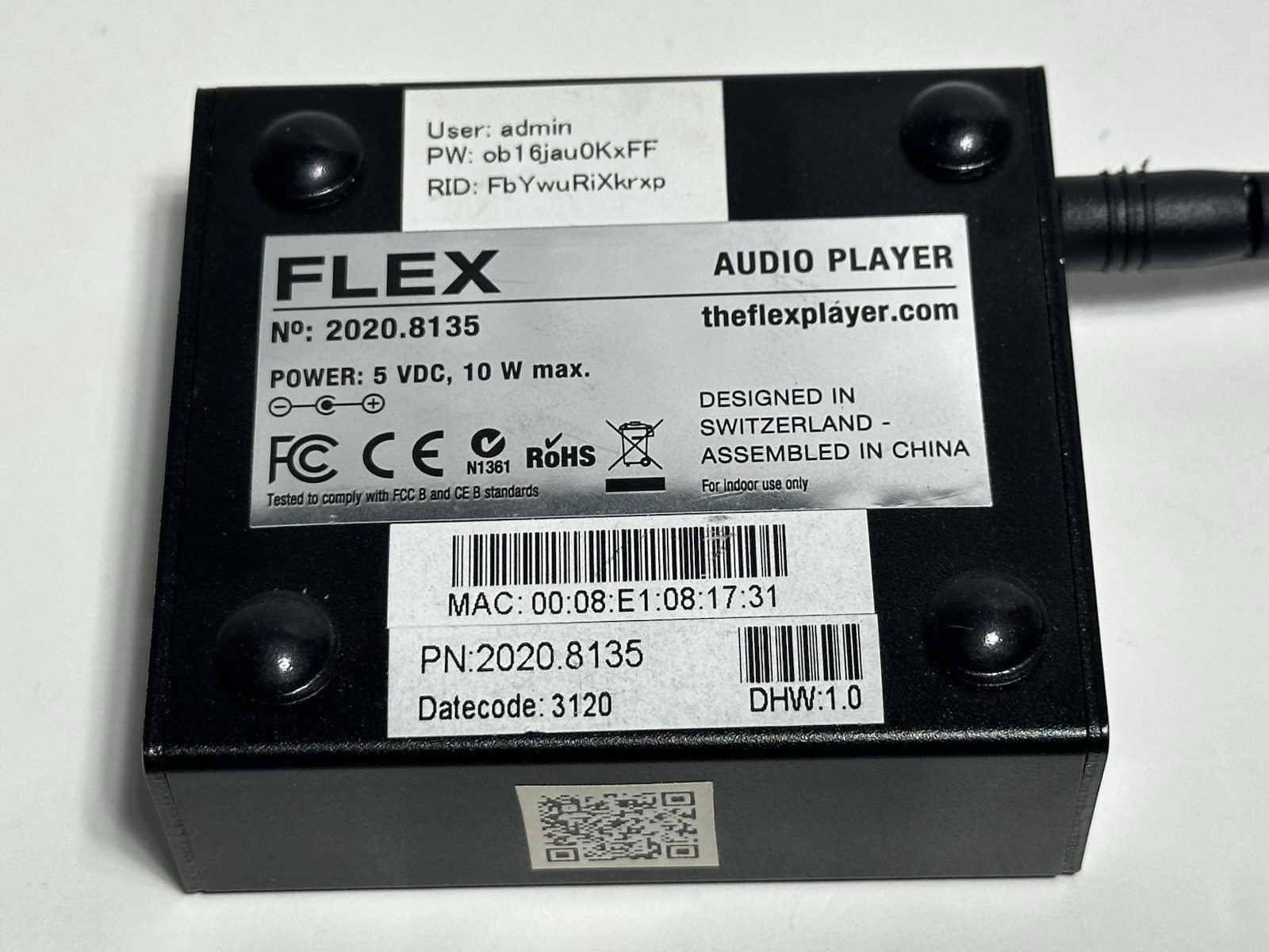 FLEX Network Connected Audio Player USB Flash or Local Storage - FREE SHIPPING