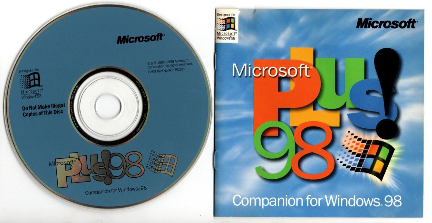 Vintage MICROSOFT Plus 98 Companion for Windows 98 CD-ROM Plus! NM B