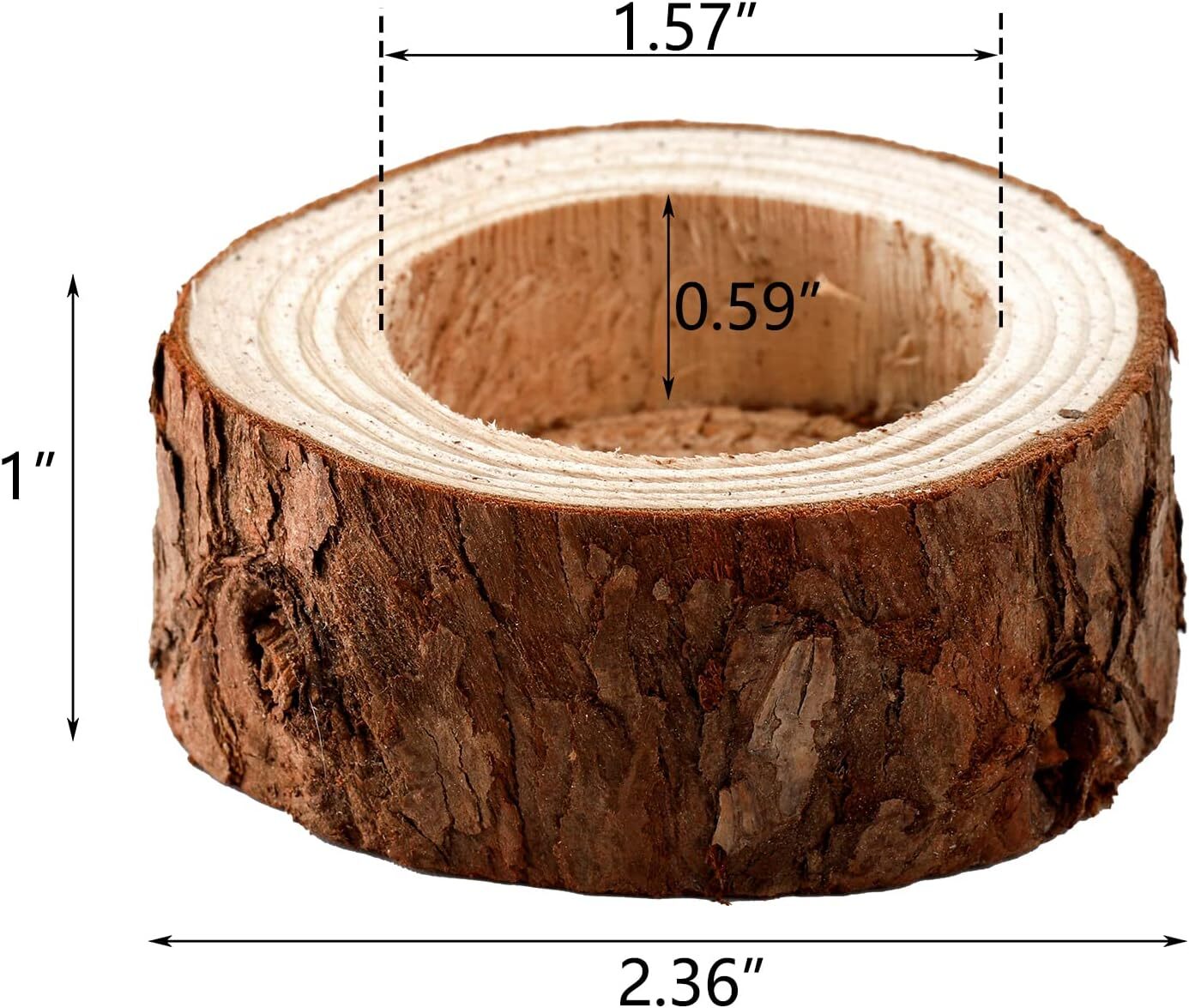 Lawei 20 Pack Wooden Tealight Candle Holder, Wood Votive Natural