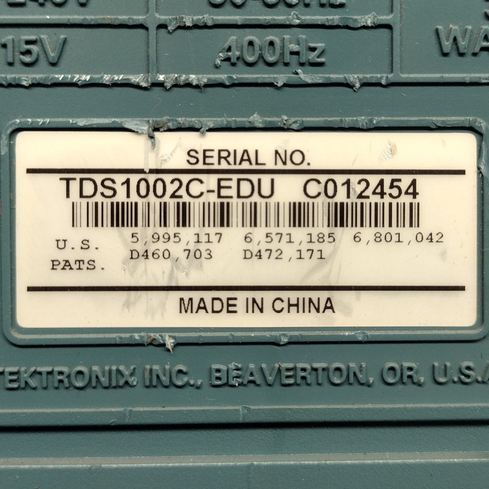 Tektronix TDS 1002C-EDU Two Channel Digital Storage Oscilloscope w/PwrCrd - USED
