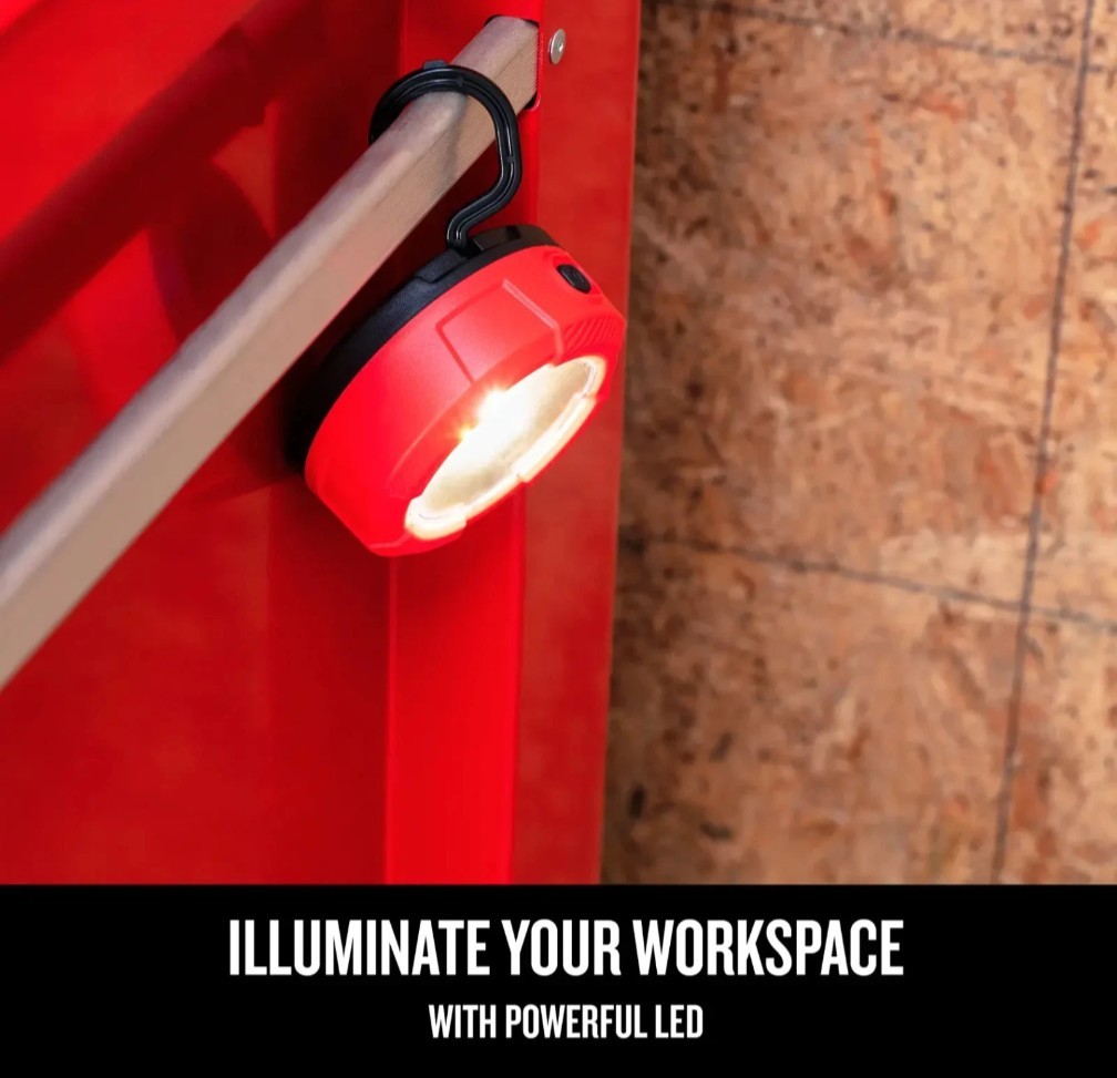 Craftsman Red Battery Powered LED Magnetic Puck Light CMST98187