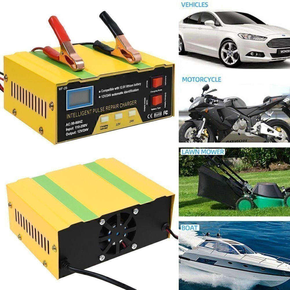 Heavy Duty 400A Car Battery Charger 12V/24V Smart Automatic Pulse Repair Trickle
