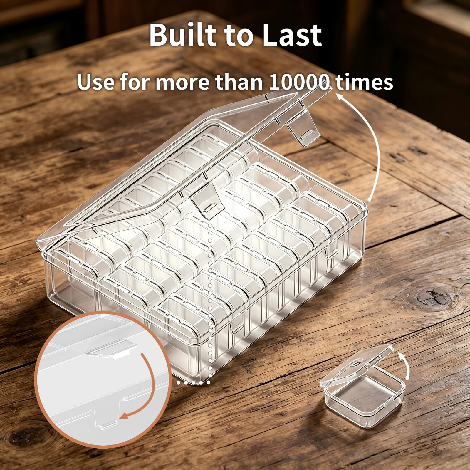 VANSUNS Bead Organizer Box, 31 Pcs Clear Plastic Storage Containers with Hing...