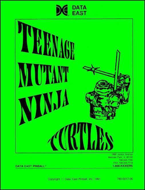 Teenage Mutant Ninja Turtles Pinball Operation/Service/Troubleshooting Manual zD