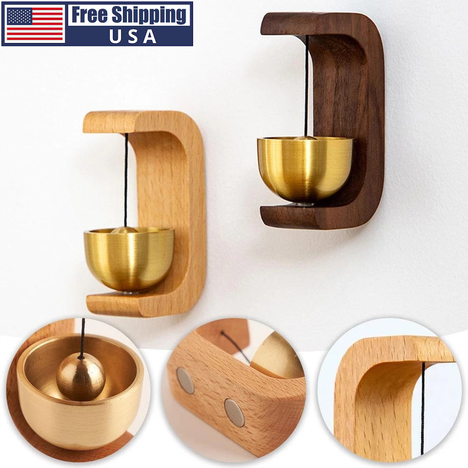 Magnetic Wind Chime DoorBell Doorway Setting Wooden-Copper for Coffee Shop/Home