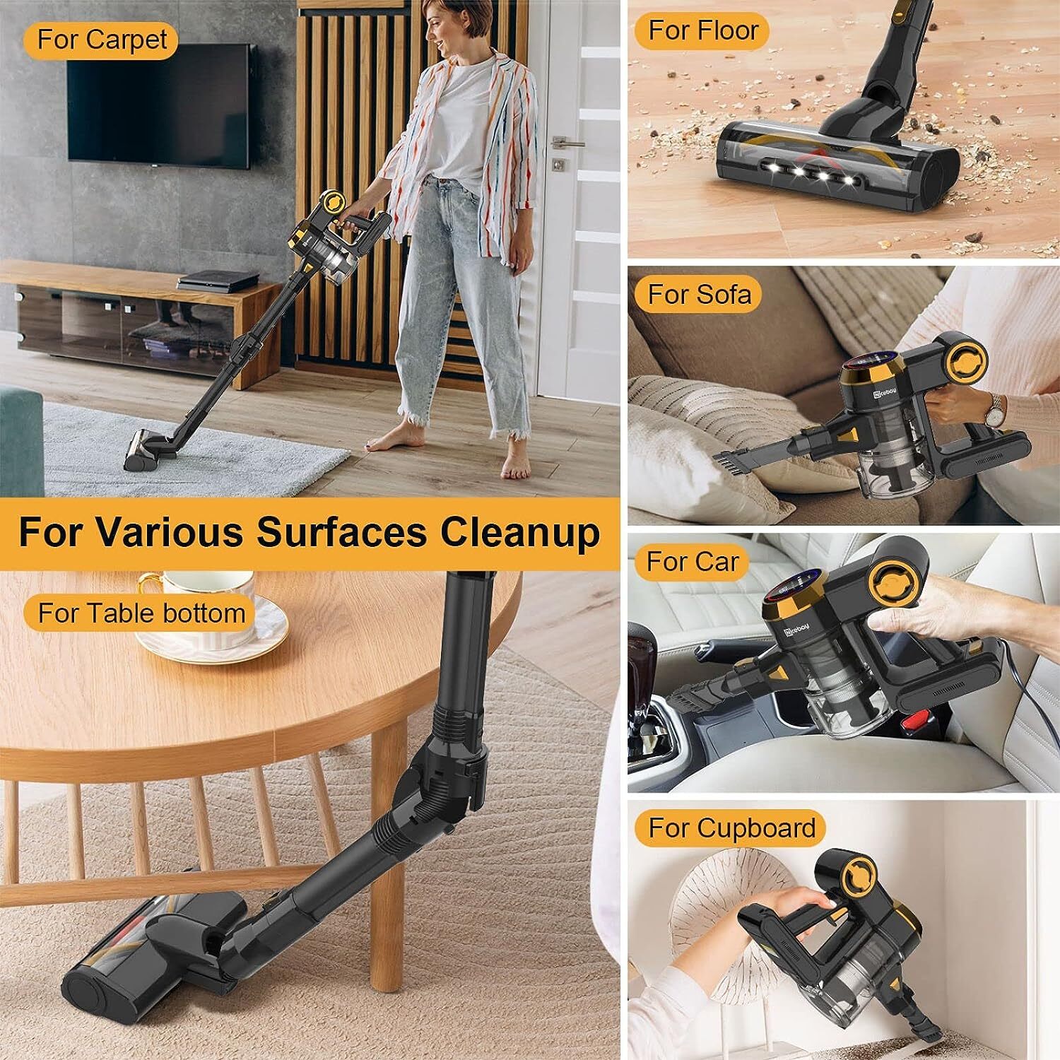 Nicebay 4 in 1 Lightweight Cordless Vacuum Cleaner EV-6803 - - Scratch & Dent