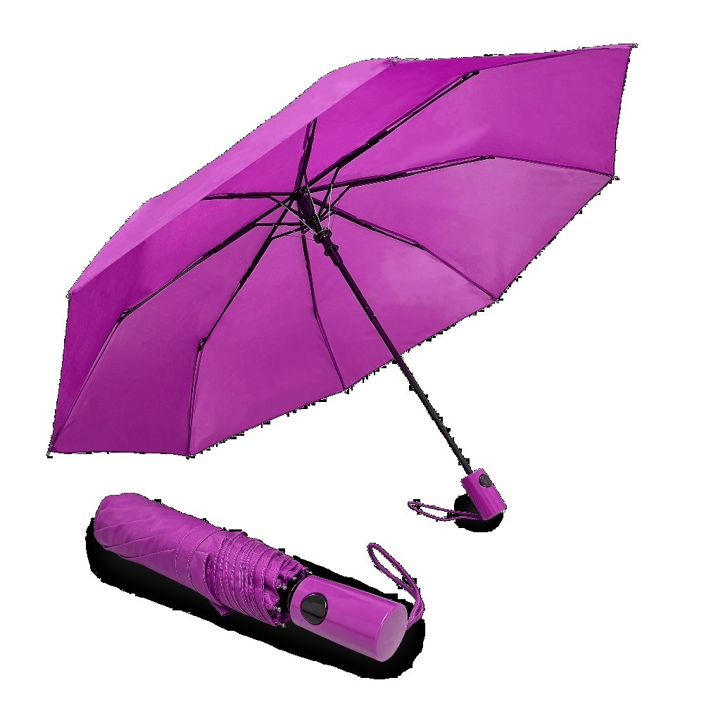 Automatic Super Mini Compact Travel Rain Umbrella Purple