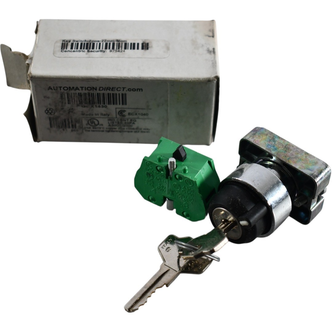 NEW Automation Direct GCX1430 Key Selector Switch 2-Pos Spring Return 22mm