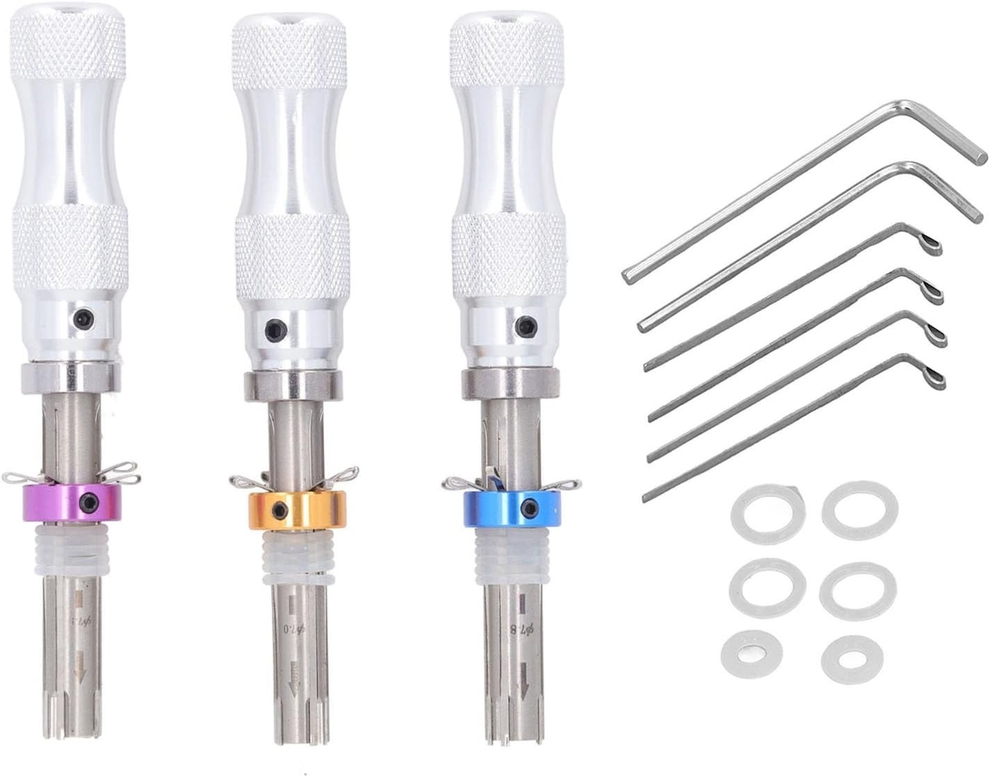 3PCS Tubular 7 Pins Tool Accessories Stainless Adjustable Tool 7mm 7.5mm 7.8mm