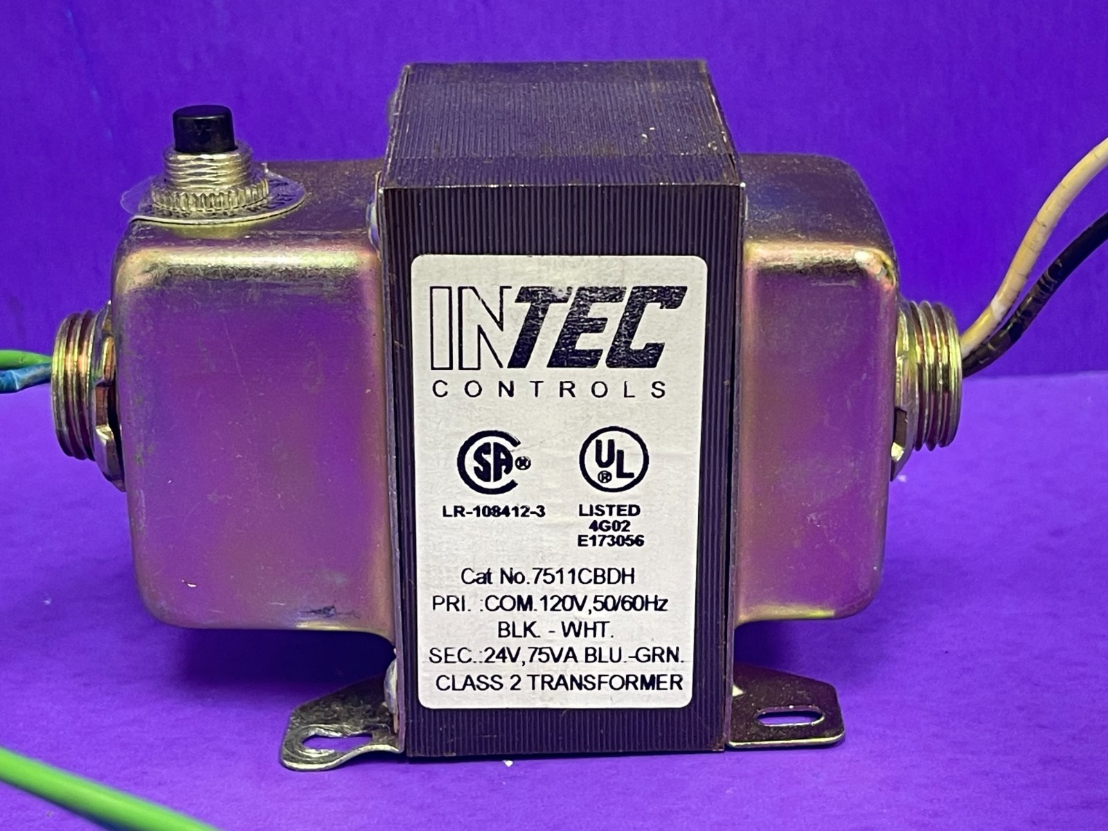 INTEC Controls 7511CBDH Transformer 120V / 24V Sec, 75 VA