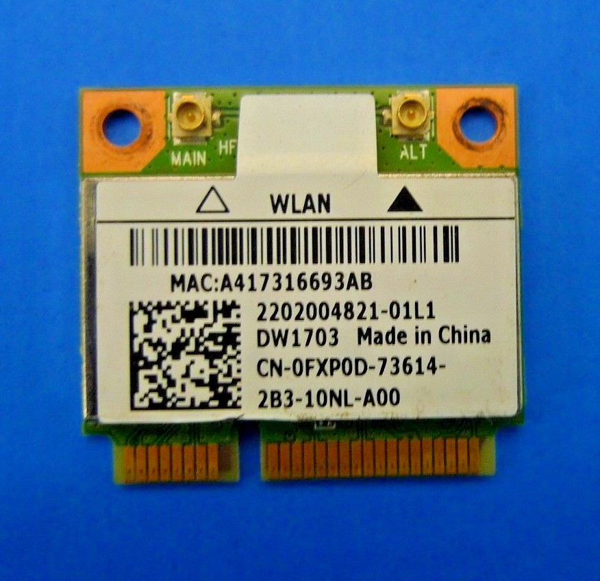 Alienware M17X R3 DW1703 WLAN WiFi +BT 4.0 +HS Mini PCI Express Card A00 FXP0D