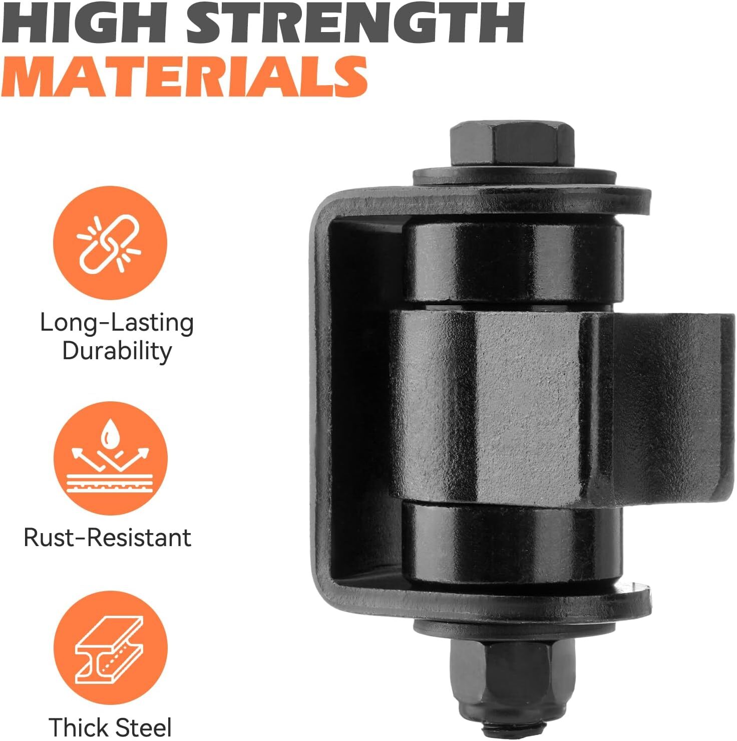 4 Weld On Hinges, Heavy Duty Gate Hinges with Two Sealed Bearings Up to 1100 lbs