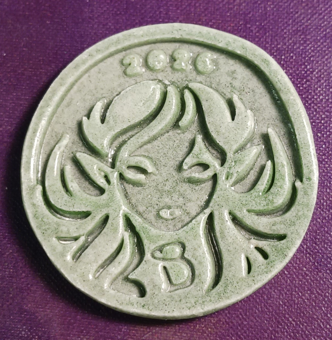 BOHEME  rare green  glass 2026  New Orleans Mardi Gras  Doubloon krewe favor
