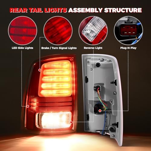Ram LED Tail Light Assembly Compatible with 2013 2014 2015 LED Left Driver Side