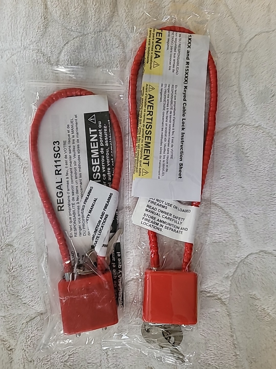 2 Cable Gun Locks Pistol Rifle Shotgun 5 Inch, 7 Inch CA DOJ Approved DAC NEW