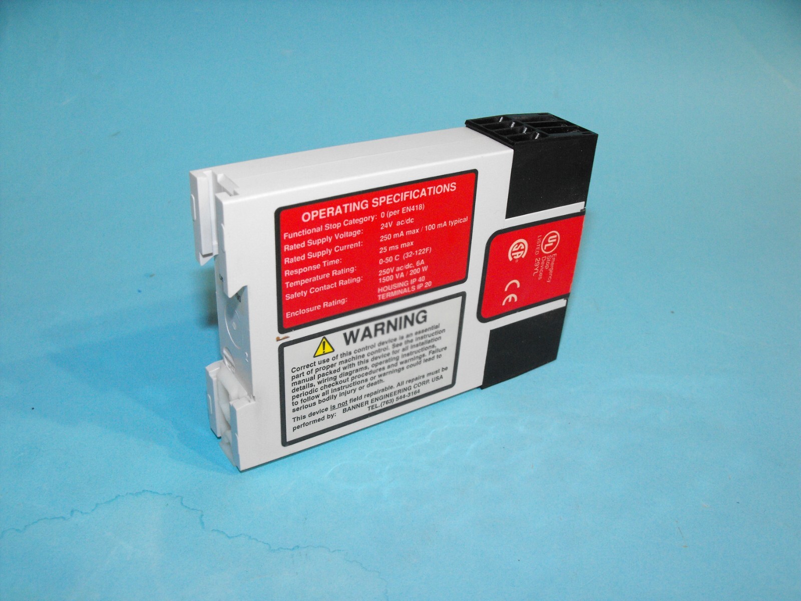 Banner ES-FA-9A.E-Stop Safety Relay Module 24V AC/DC.USED