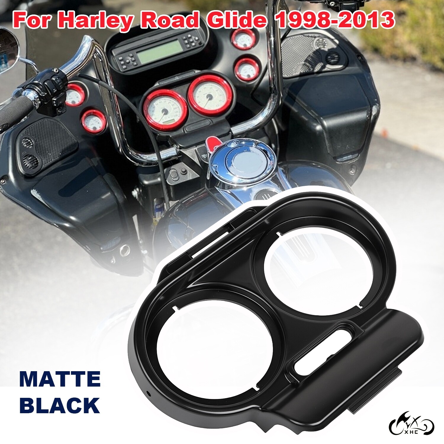 Matte Black Gauge Cover Nacelle Housing Fairing For Harley Road Glide FLTR FLTRU
