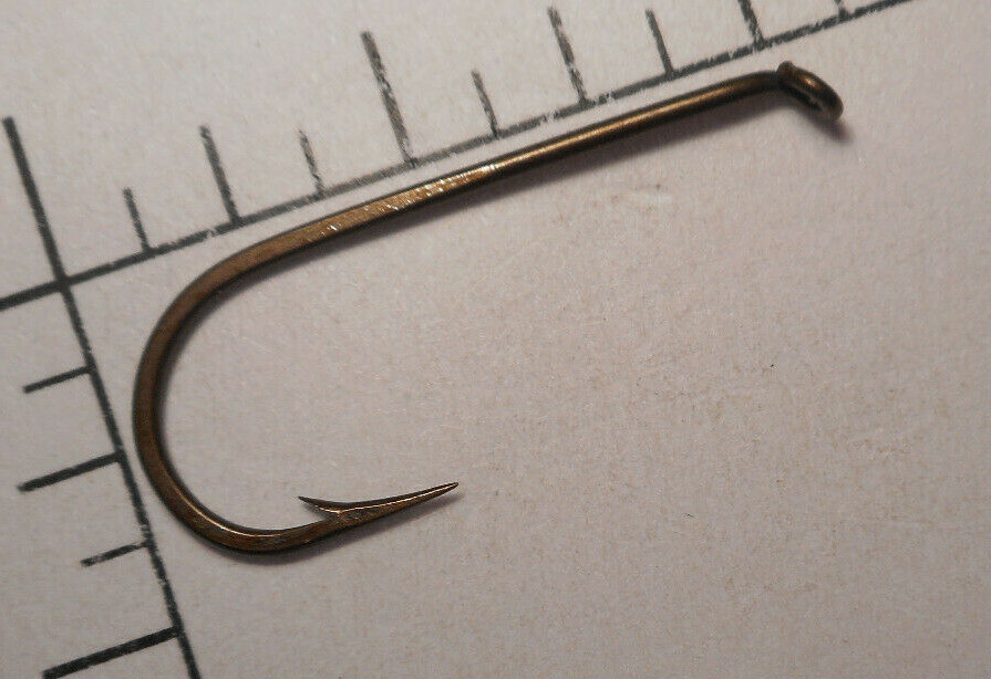 100 MUSTAD & SON #1 FLY TYING HOOKS HAMECONS RONDS FORGED BRONZED NORWAY 57552