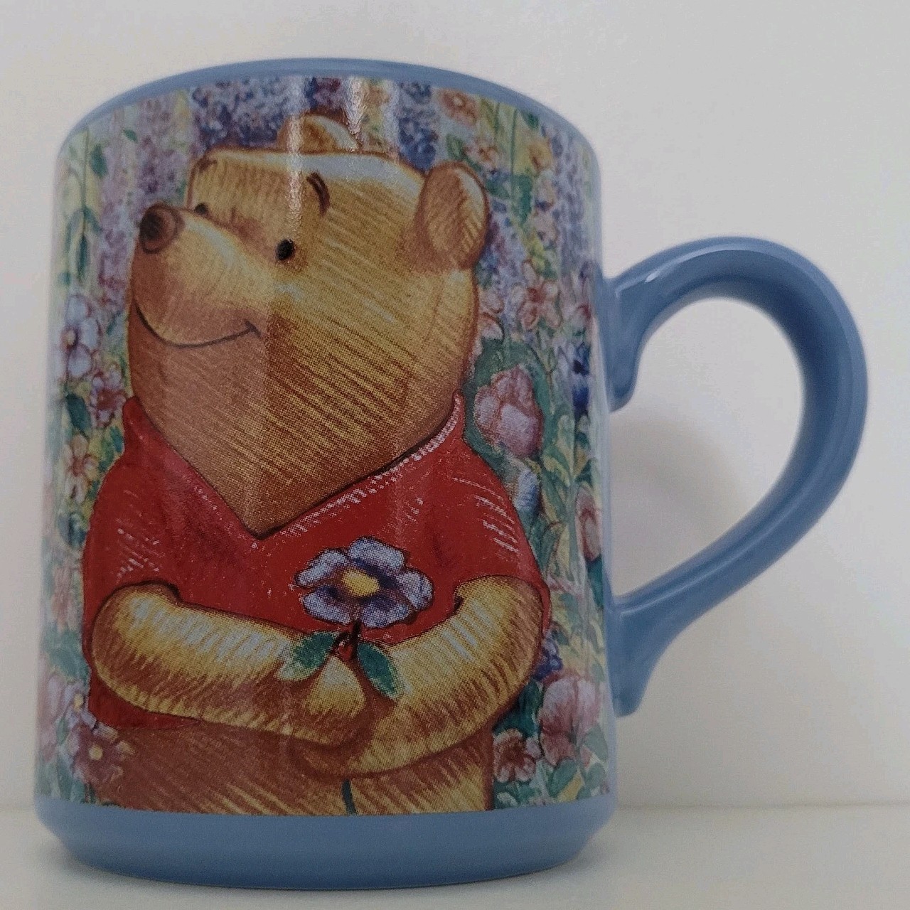 Blue Winnie The Pooh Walt Disney Company Coffee Mug Rare And Highly Sought VGC