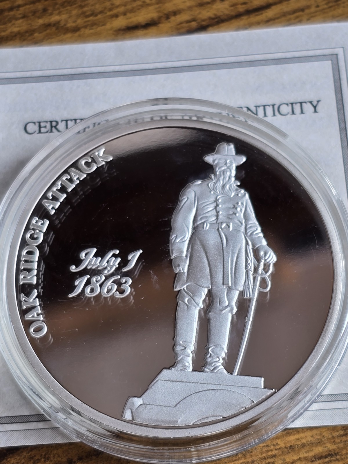 2012 Gettysberg 3 Desperate Days. Oak RIDGE Attack Medallion Limited Edition