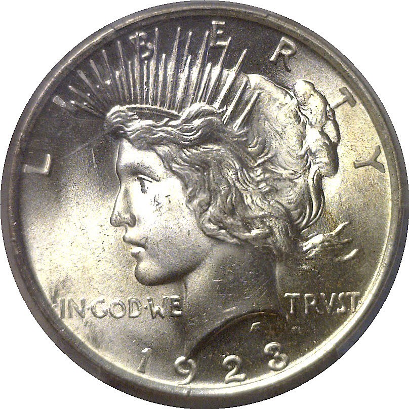 1923 Peace Dollar PCGS MS-66