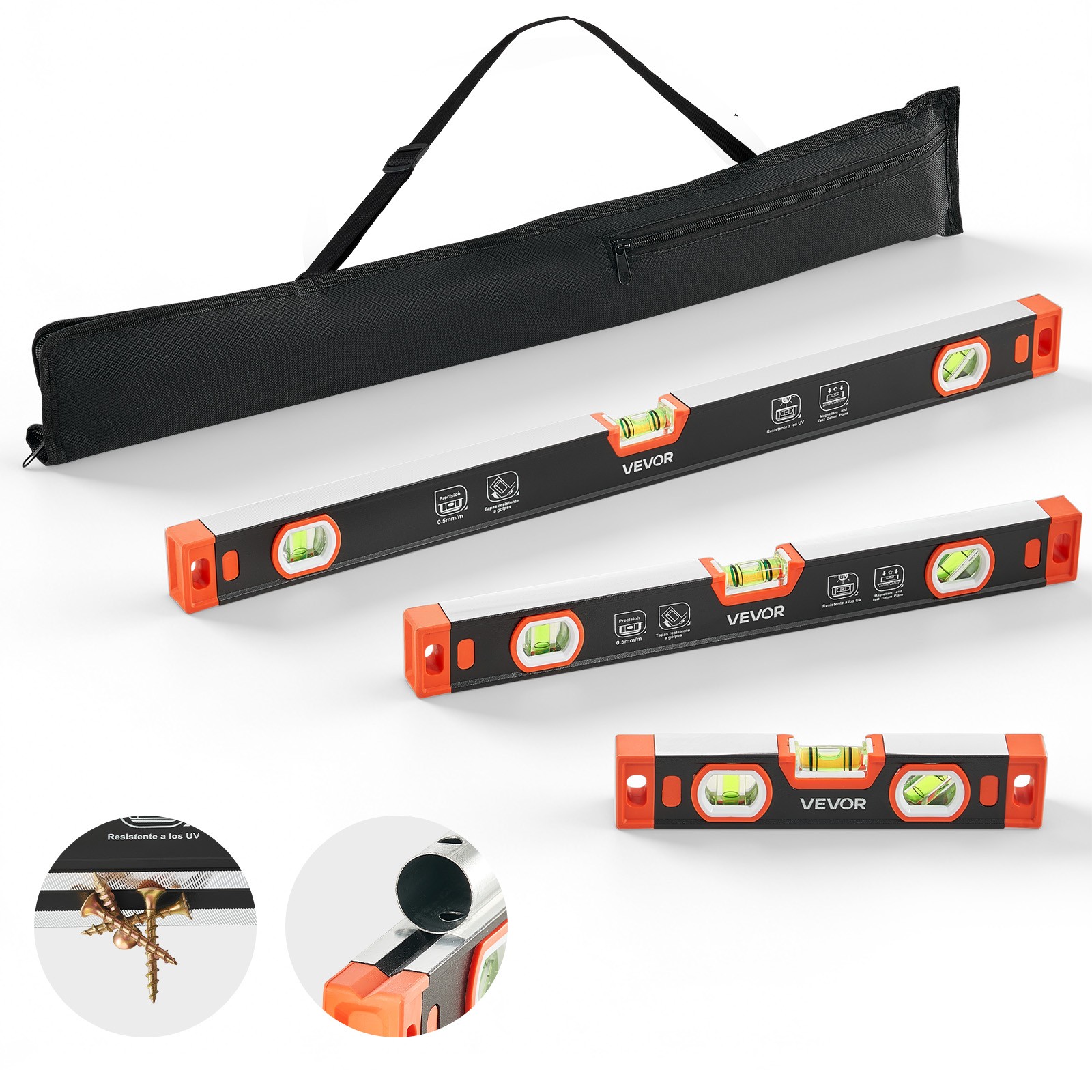 VEVOR Torpedo Level 9/16/24 in Magnetic Leveler Tool Set for Home Renovation