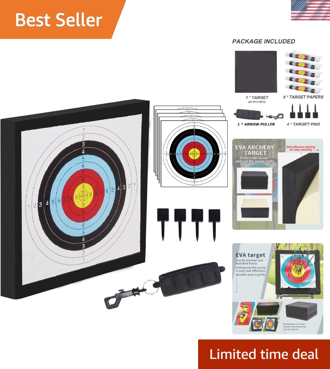 EVA Foam Archery Target for Bows up to 50 lbs - Weather-Resistant Design