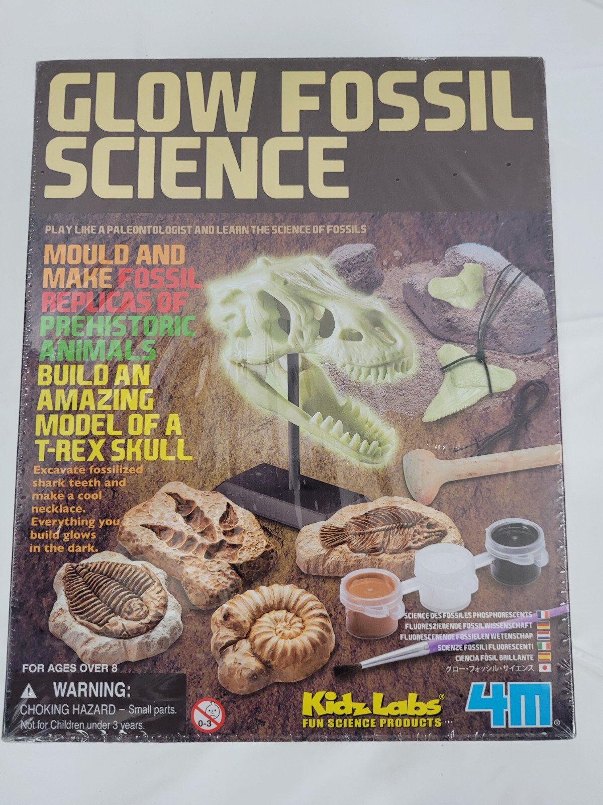 Glow Fossil Science Kit - Sealed - Mold * Make Fossil Replicas Build T-Rex Skull