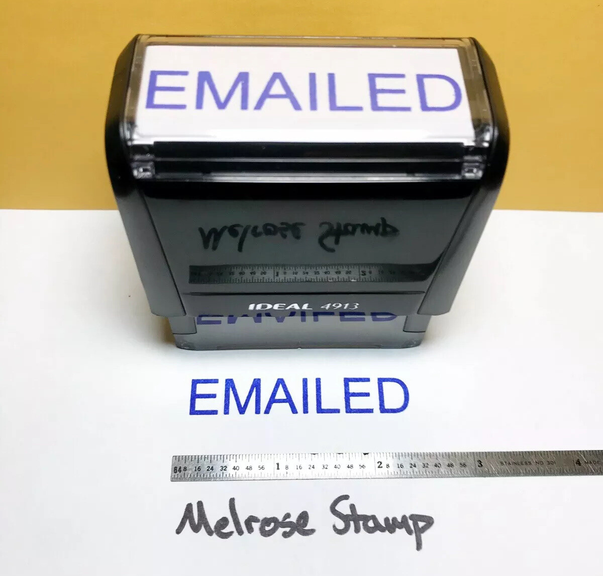 Emailed Rubber Stamp Blue Ink Self Inking Ideal 4913