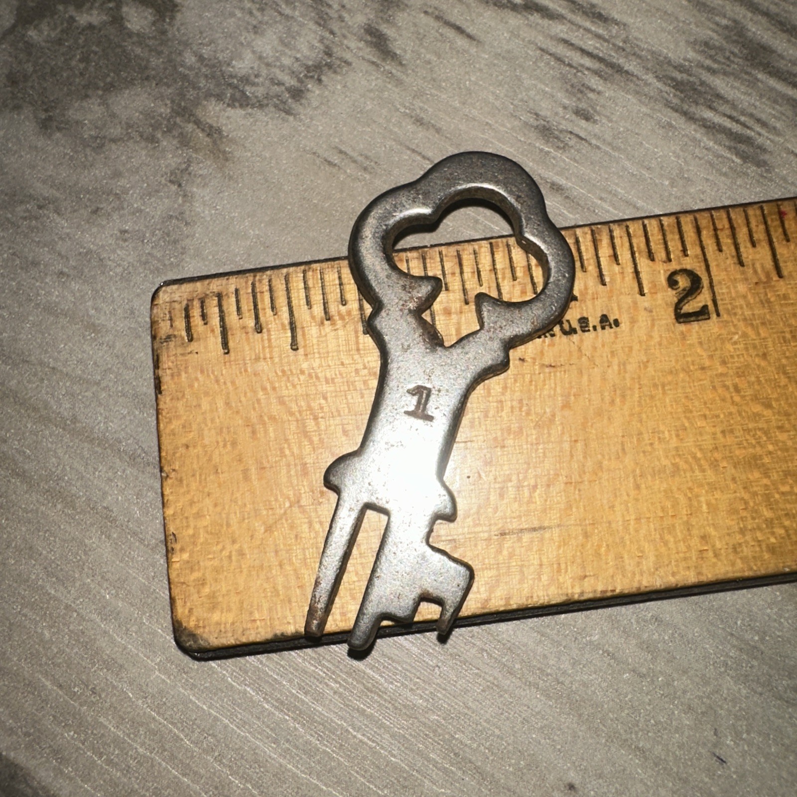 Antique Skeleton Key, Unique Tip Flat Key #1